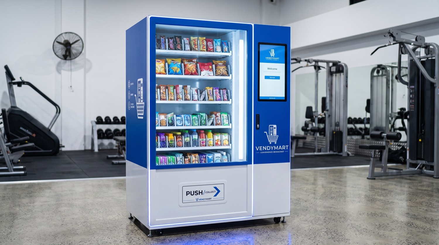 VendyMart machine matched to a gym
